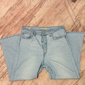 Levi's Sky Blue Ribcage Straight Ankle Jeans